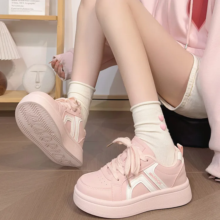 回力厚底粉色小白鞋女款2025爆款休闲板鞋百搭学生鞋子通勤面包鞋