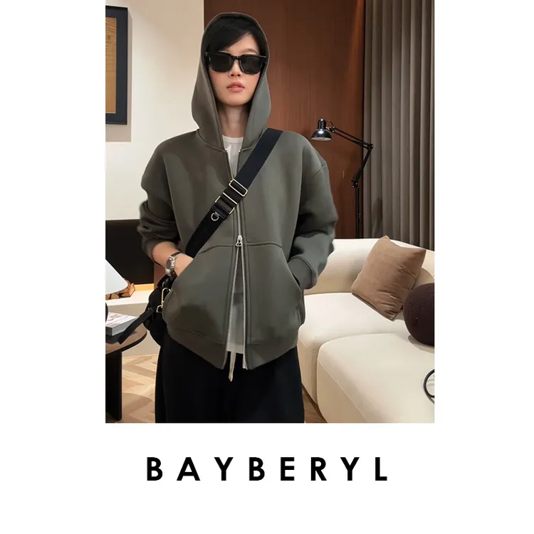 BAYBERYL老贝小well*光版拉链连帽百搭休闲25秋卫衣NT5G3022-9/4
