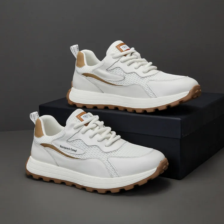 真皮男鞋2025春季新款阿甘休闲鞋韩版潮流百搭头层牛皮运动鞋子男