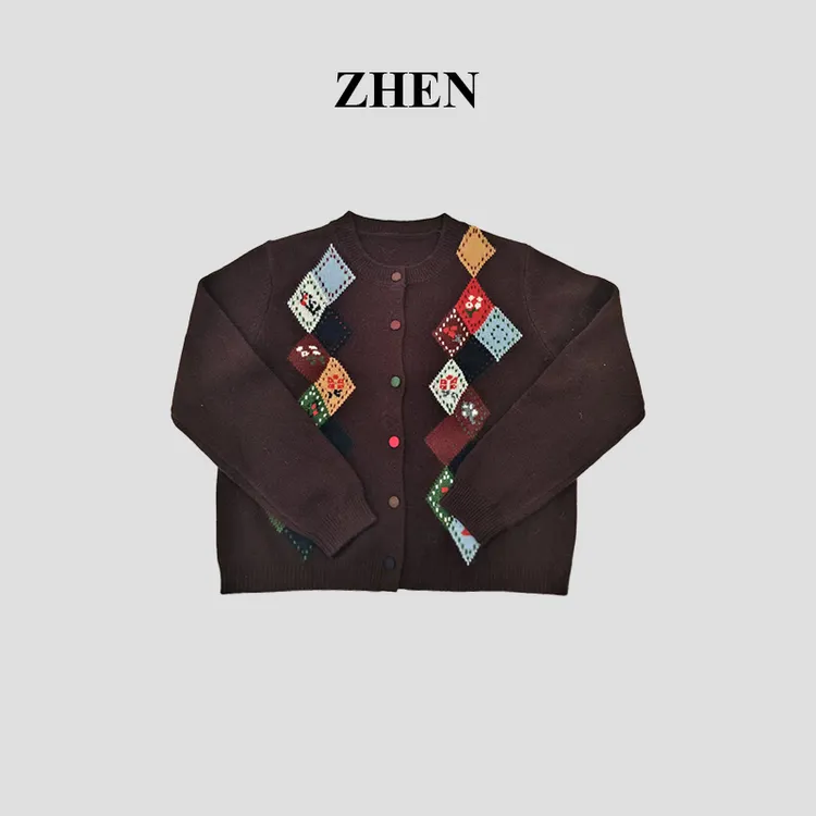 【ZHEN】25K01911 2025新款时尚气质休闲百搭长袖上衣女针织