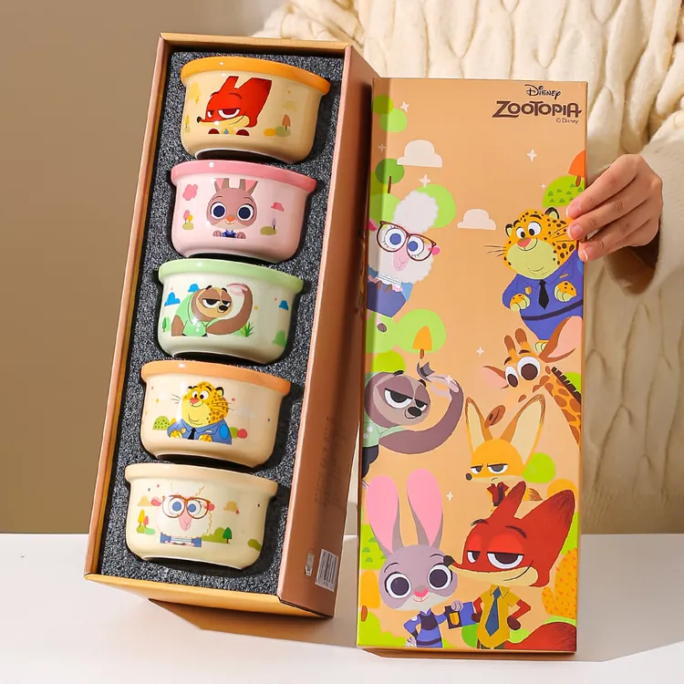 川岛屋疯狂动物城餐具套装陶瓷碗个人专用可爱漂亮的儿童米饭小碗