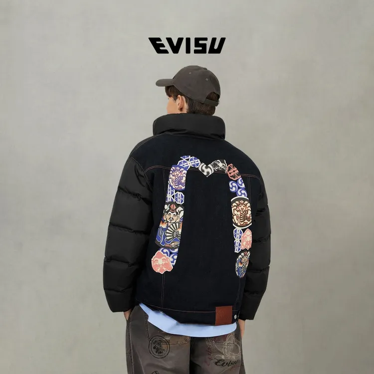 EVISU福神 2025秋新品男士佛头印花羽绒外套2EAHTM4NJ7102XXSN