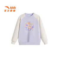 安踏儿童女小童套头衫2025春季新款舒适百搭儿童户外休闲圆领卫衣