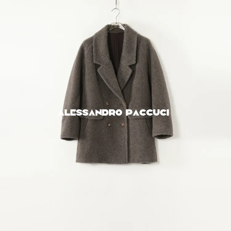 AP洛哥54013DD【黑标】秘鲁进口INCA羊驼毛+羊毛双排扣时尚大衣