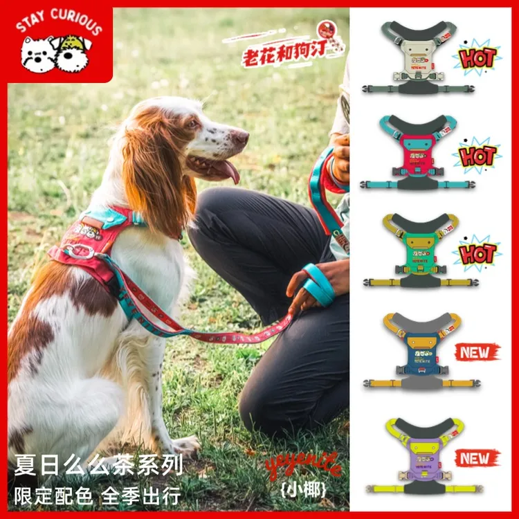yeyenite/椰椰家狗狗四季胸背衣服背心嗨轻工字型宠物胸背