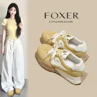 【FOXER】厚底德训女鞋新款秋季阿甘鞋通勤百搭休闲运动鞋鸳鸯鞋带