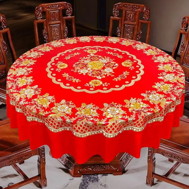 新中式圆桌布复古餐桌面布长桌布台布茶几桌布转盘台布餐桌布婚庆