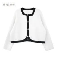 BSIEE本涩撞色短毛衣开衫