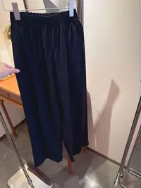 【张静芝】黑色直筒松紧腰灯芯绒休闲裤