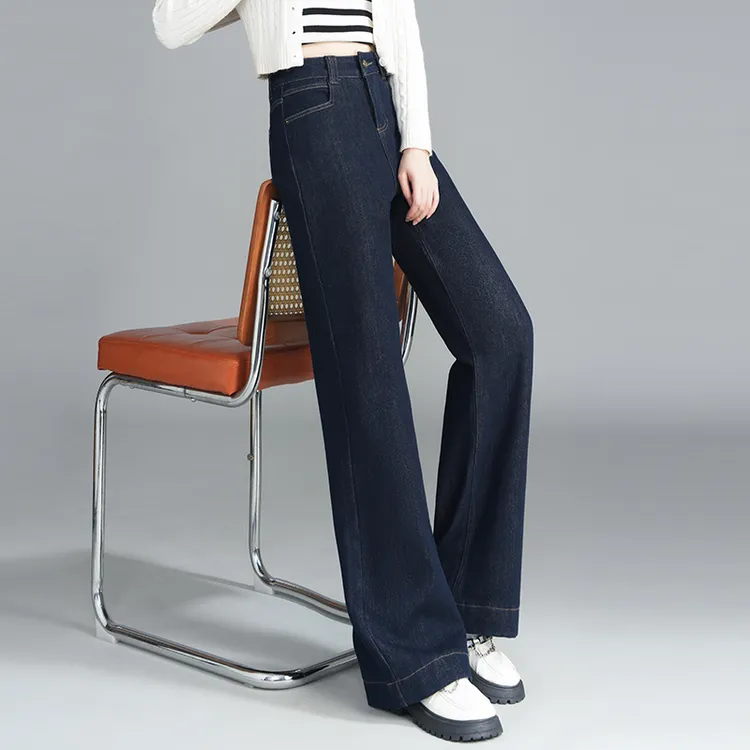 哥弟阿玛施正品百搭阔腿牛仔裤女2025秋季新款宽松显瘦直筒大脚裤