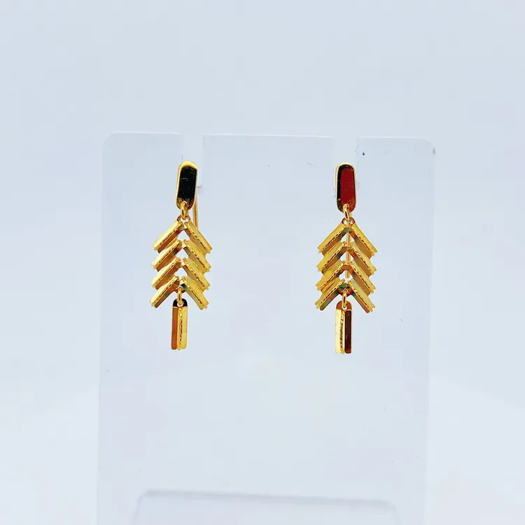 足金999黄金炫彩麦穗耳钩5.3