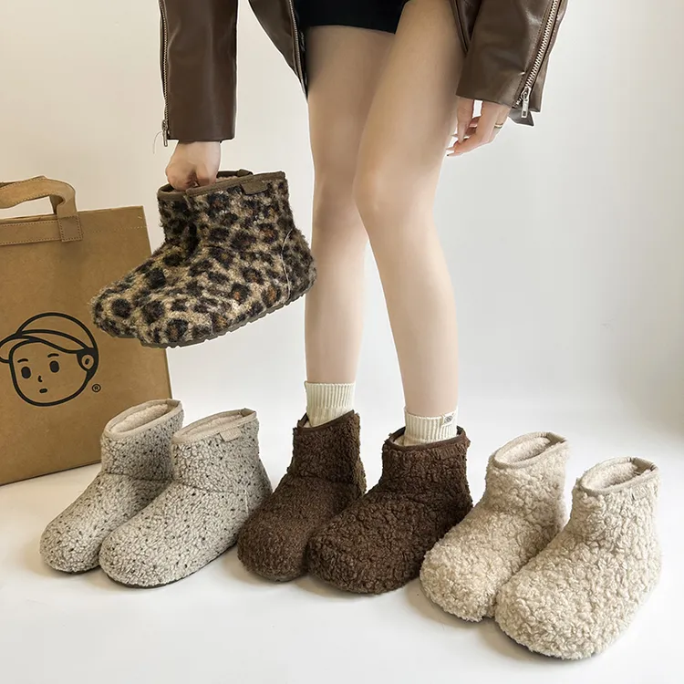 韩国羊羔咩咩~加绒勃肯雪地靴女2025冬季新款东北保暖毛毛鞋棉鞋