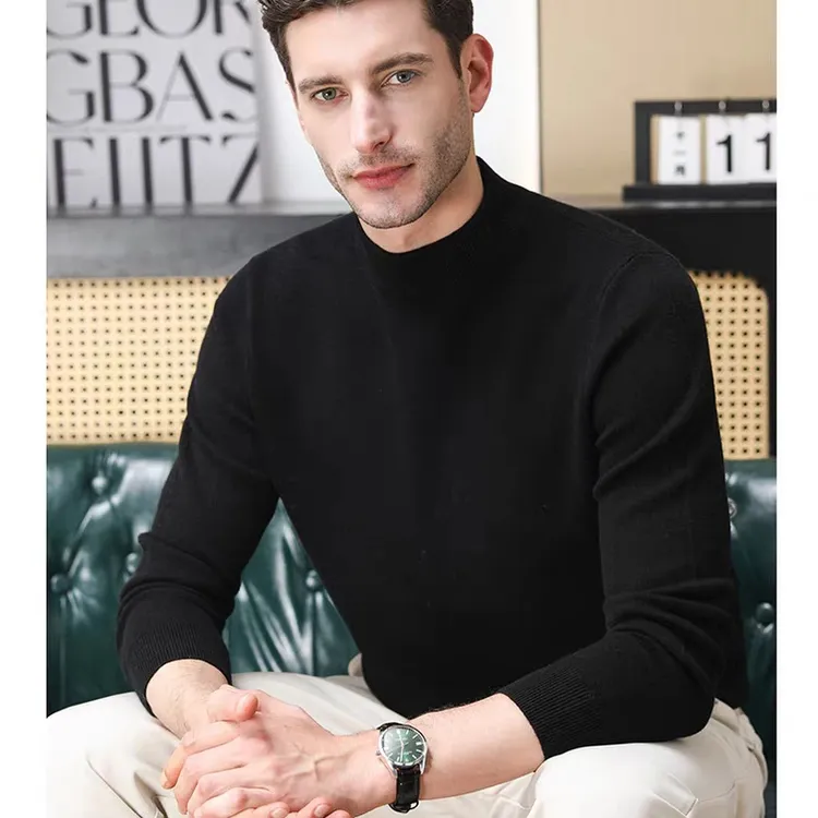 【琅琊专属】精纺半高领羊毛衫秋冬抗起球加厚保暖亲肤男士毛衣612