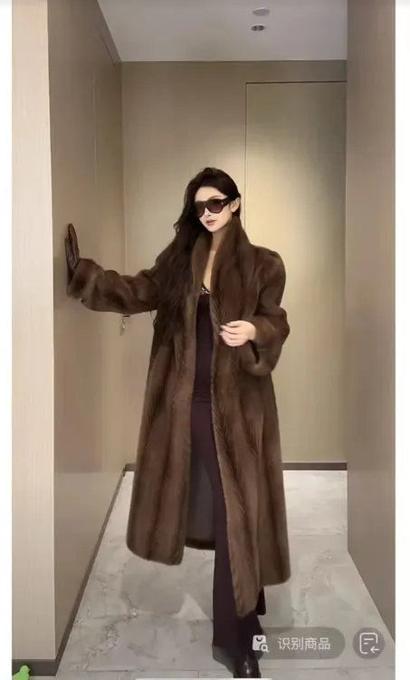 【千艺专属】【仙女冬袍】秋冬新款欧貂草草外套高端仿水貂毛长款轻奢皮草外套