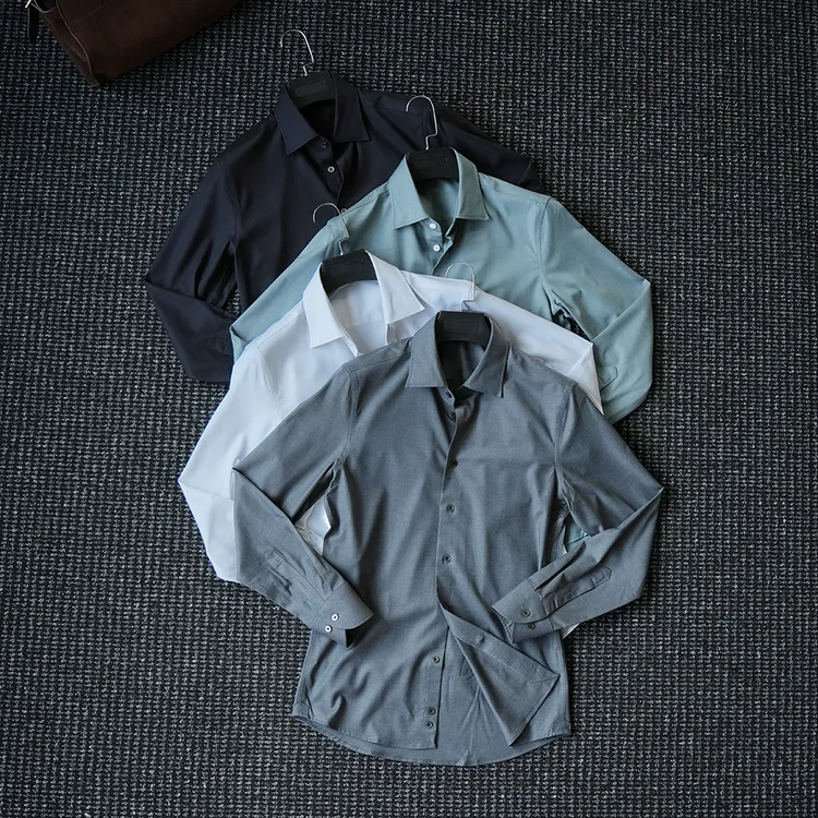 CssuGent秋冬莫代尔羊毛高定长袖衬衫男商务休闲轻奢绅装羊毛衬衣