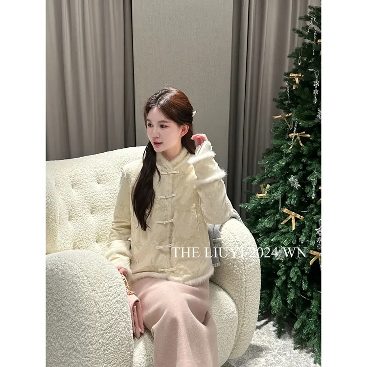 【LIUYI】锦绣未央~冬季新中式90白鸭绒国风羽绒服外套412141