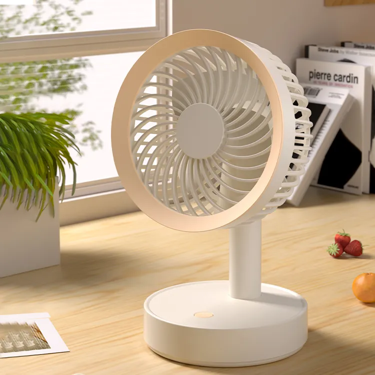 2025新款桌面静音小风扇USB充电型宿舍迷你摇头循环便携办公风扇