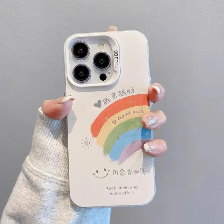 彩虹笑脸适用苹果17华为p80小米15vivo荣耀oppo红米K90手机防摔壳