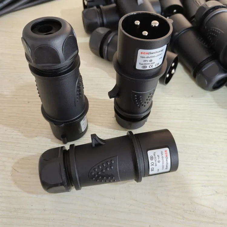 防水工业插头插座3芯4芯5芯16A航空公母对接插头插座