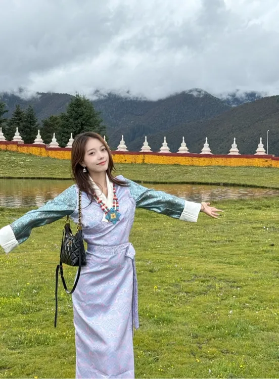 夕马乐|紫萝银蓝-新款女士春夏西藏博拉裙日常便服适合旅拍西藏服