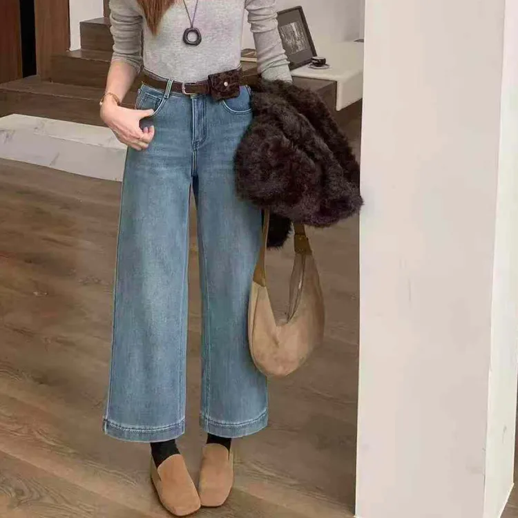 慧慧家显瘦韩版高级加绒小个子阔腿裤（95公分）