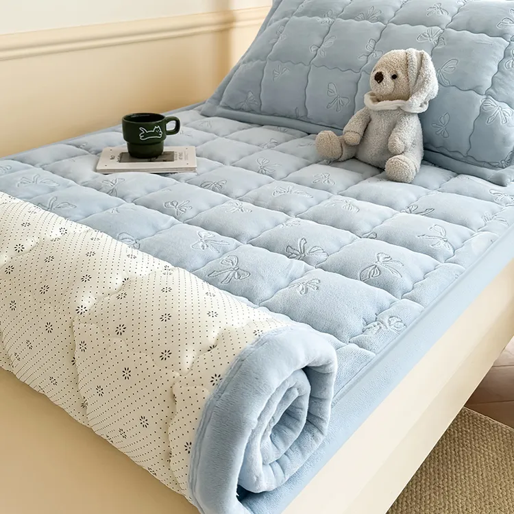 牛奶绒床垫学生宿舍专用住校1.5米x2米褥子铺底90*190垫被1.2儿童