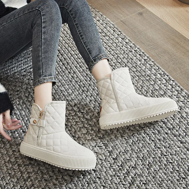 雪地靴女2025年冬季新品时尚百搭洋气加绒加厚保暖厚底棉鞋女