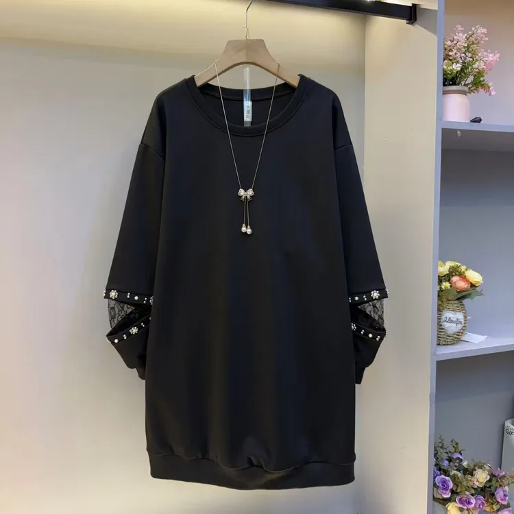 2025年早秋新款欧货时尚休闲重工钉珠女人衫