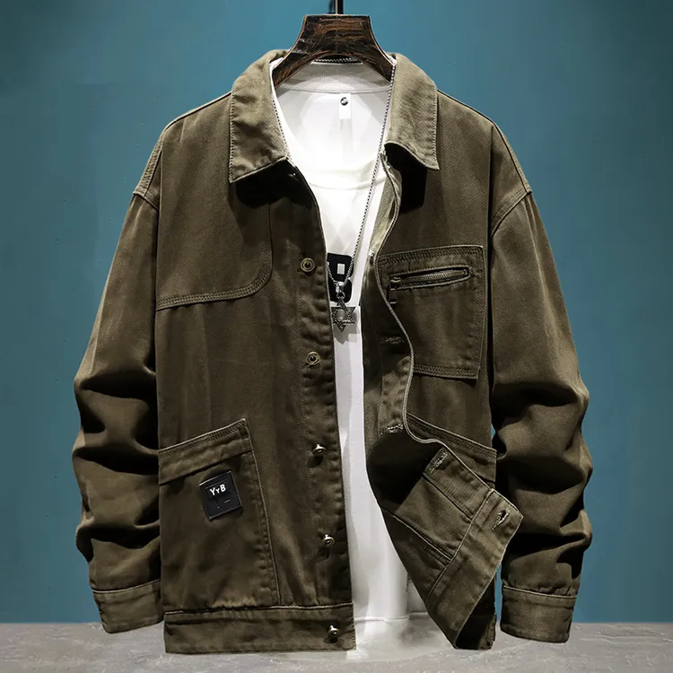 2025秋季新款美式工装牛仔外套男高级感百搭休闲夹克宽松潮流上衣