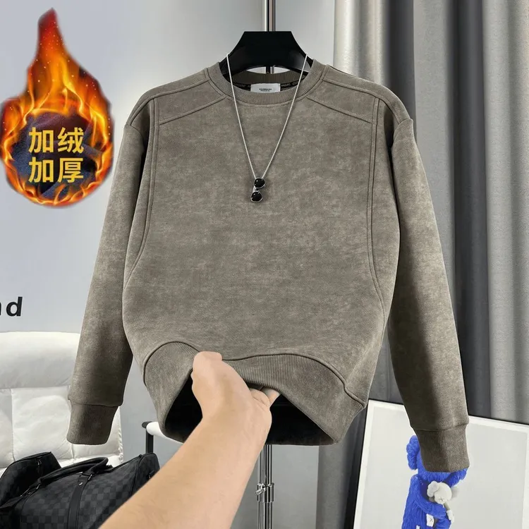 2025新款拼接圆领潮牌扎染卫衣男士时尚百搭休闲长袖潮流打底上衣