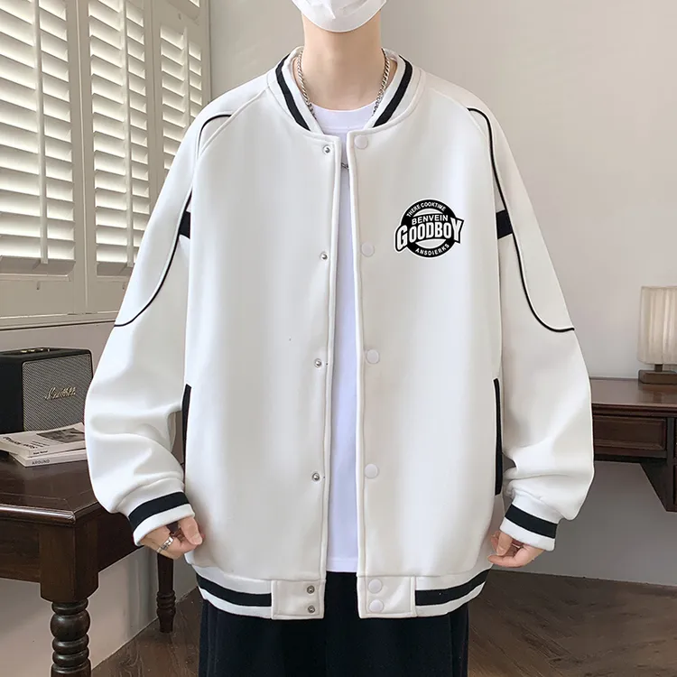 稻草人秋冬男士新款休闲外套时尚立领夹克中学生青少年棒球服百搭