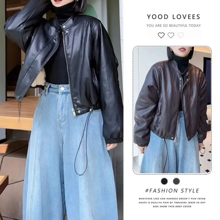 韩版高级感休闲皮衣加绒外套女2025秋冬新款遮肉显瘦夹克保暖上衣