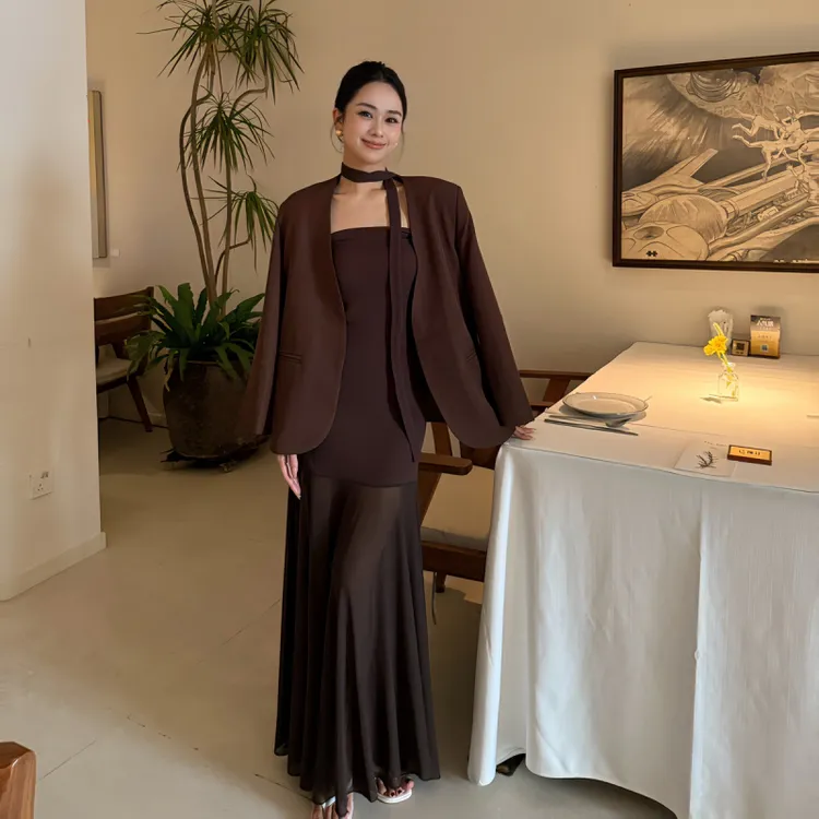 高腰时尚上衣法式显瘦LD STUDIO亮亮家-两件套套装(配的一套)-