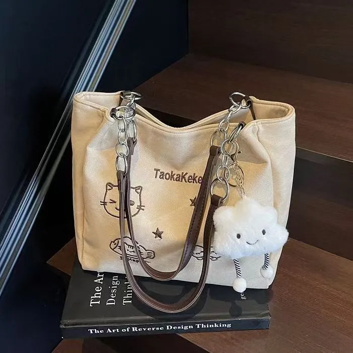 法国苛鱼2025新款百搭休闲手拎包小众洋气托特包大容量学生上课单