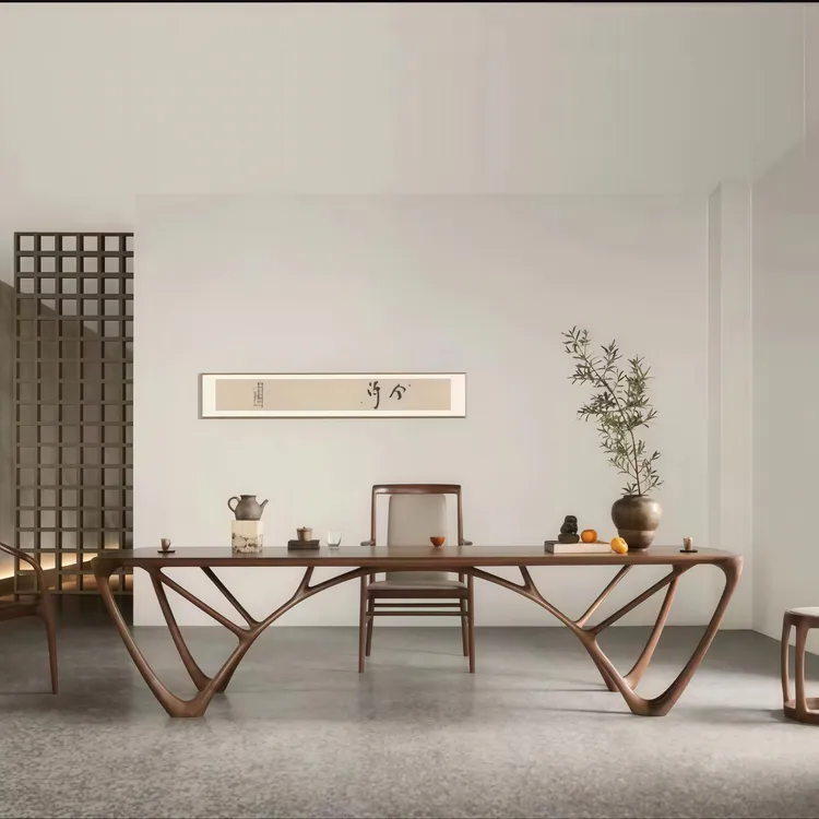 北美黑胡桃木实木茶桌椅组合禅意宋代美学茶桌轻奢中式实木泡茶台