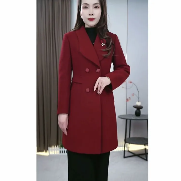 【外套】加厚保暖时尚修身显瘦女装休闲气质洋气外套中长款