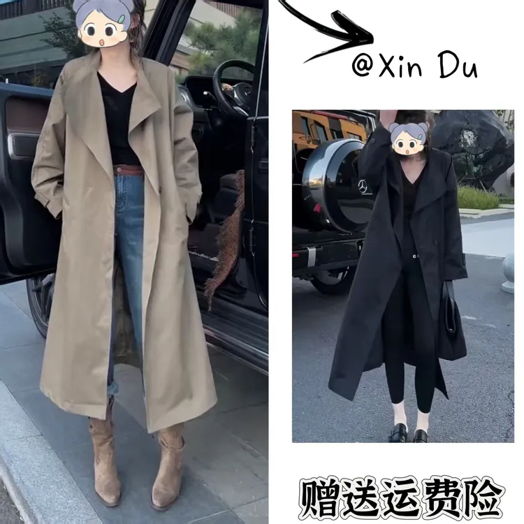 2025秋季新款时尚显瘦气质女士网红洋气风衣百搭款D22860