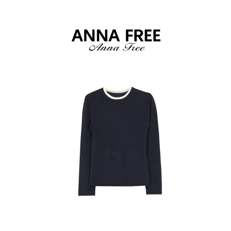 ANNA FREE 高级感撞色打底衫女秋季新款内搭针织上衣ZCD25754