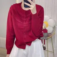 【韩衣舍】815235女常规包袖长袖圆领甜美毛针织衫百搭气质