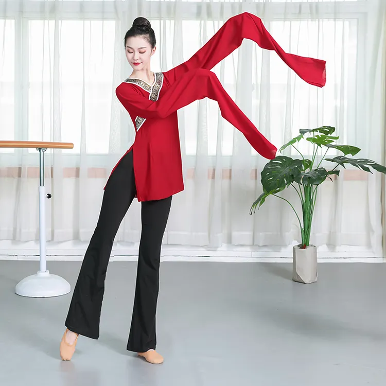 古典舞蹈练功服身韵舞服水袖短袖套装演出服汉唐舞汉唐舞蹈服装