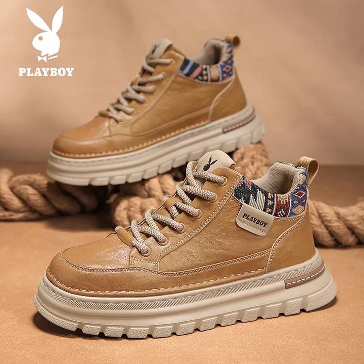 PLAYBOY/花花公子男鞋秋季男士休闲跑步鞋2025新款百搭厚底运动鞋