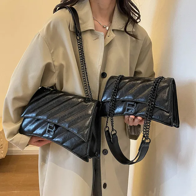 复古腋下大包包女2025新款潮时尚沙漏包秋冬百搭大容量链条斜挎包