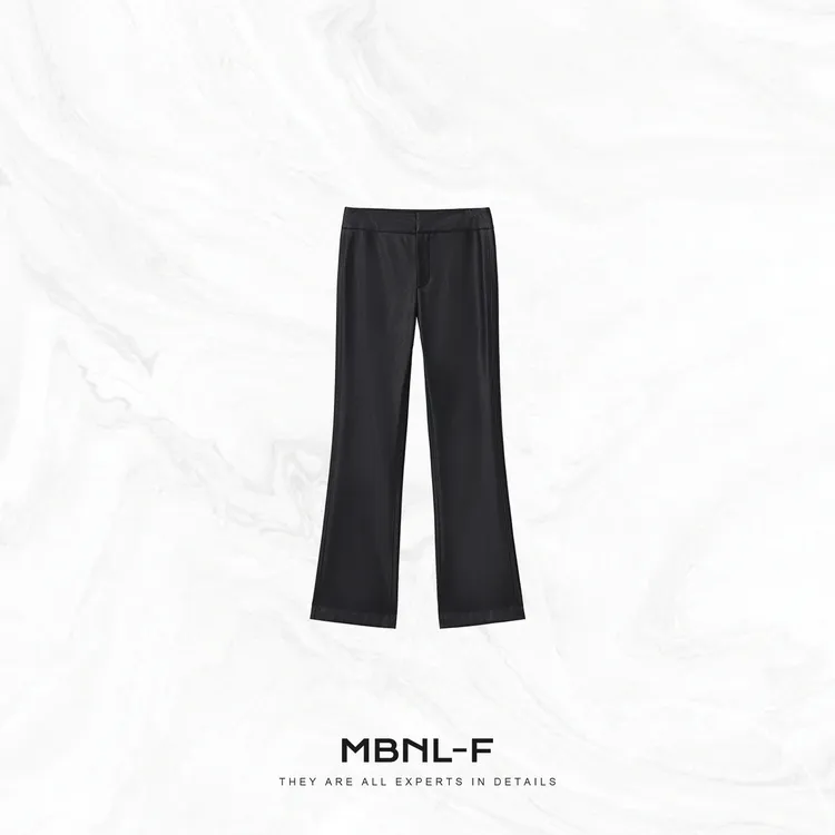 MBNL-F“肯豆微喇皮西裤” 高定聚氨酯肌理哑光皮裤 秦磊XM-XKZ6639