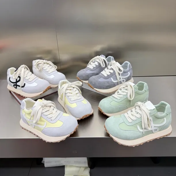 2025新款时尚磨砂皮拼接沙丁布时尚洋气丑萌时尚休闲鞋百搭透气