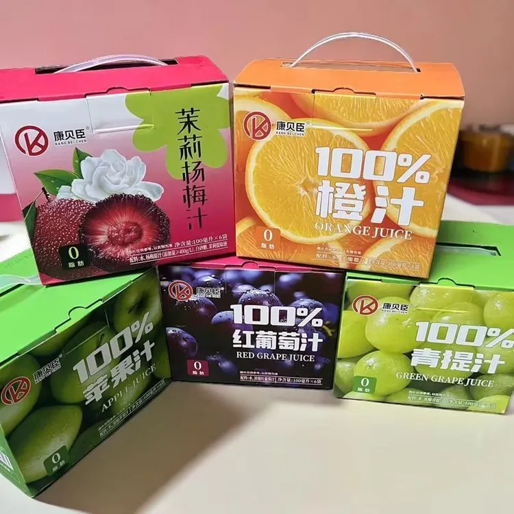 【6袋一提】康贝臣100%果汁饮料苹果汁橙汁红葡萄汁青提汁100ml
