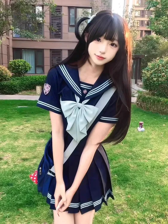 里夏星原创【青梧中】收腰水手服日系JK制服套装短袖夏季学院风女