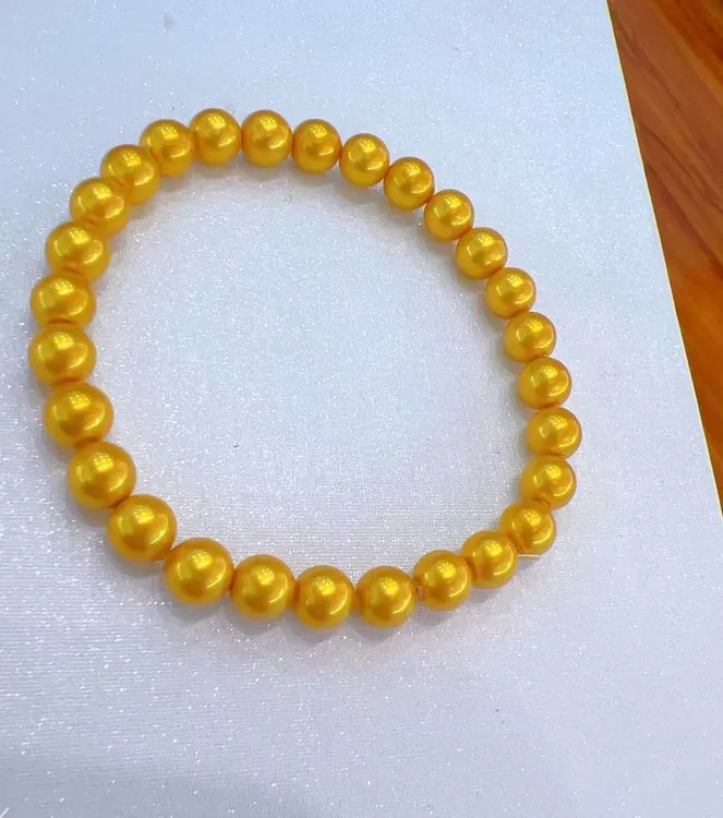 钨合金仿珍珠手链 新款金色手链女款(سېرىق سەدەپ بىلەيزۈك)0004
