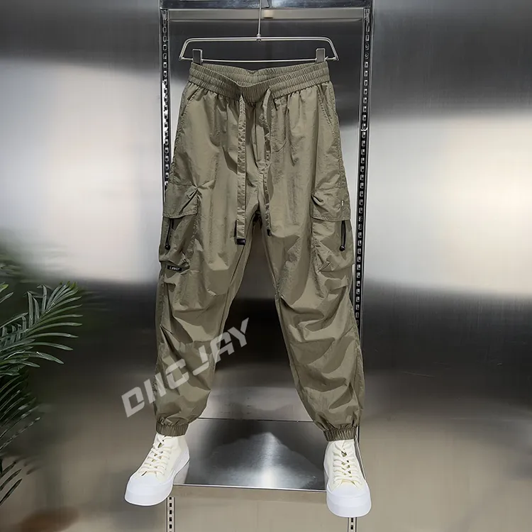 LILO男装早秋新款潮流立体剪裁抽绳束脚设计百搭宽松工装休闲裤男