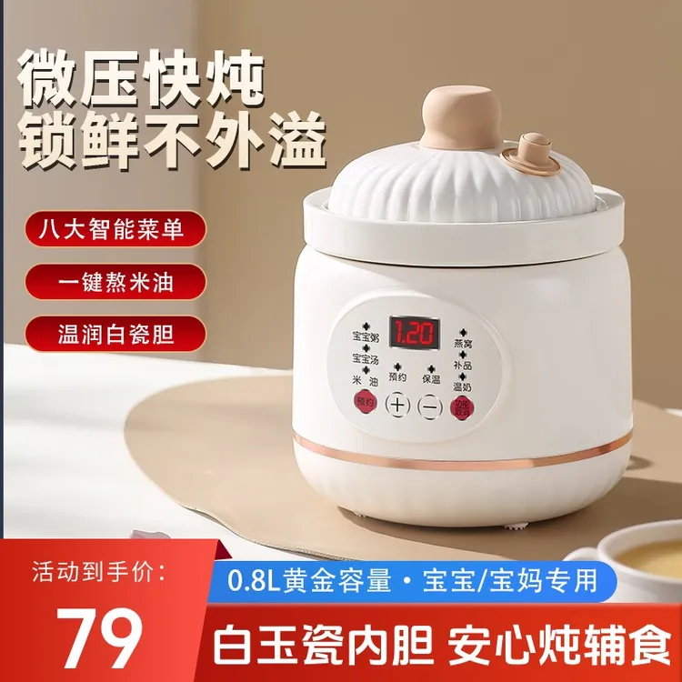 多功能小型微压宝宝辅食电炖锅煲汤白瓷煲汤锅全自动神器煮粥锅