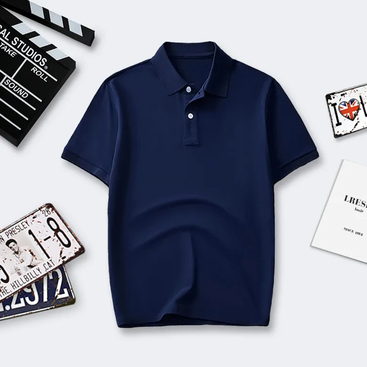高端大码短袖Polo衫2025夏季透气上衣服商务休闲翻领T恤男装